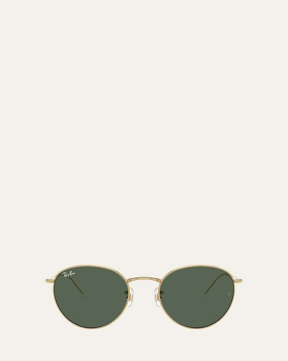 Reverse Metal Round Sunglasses, 53MM